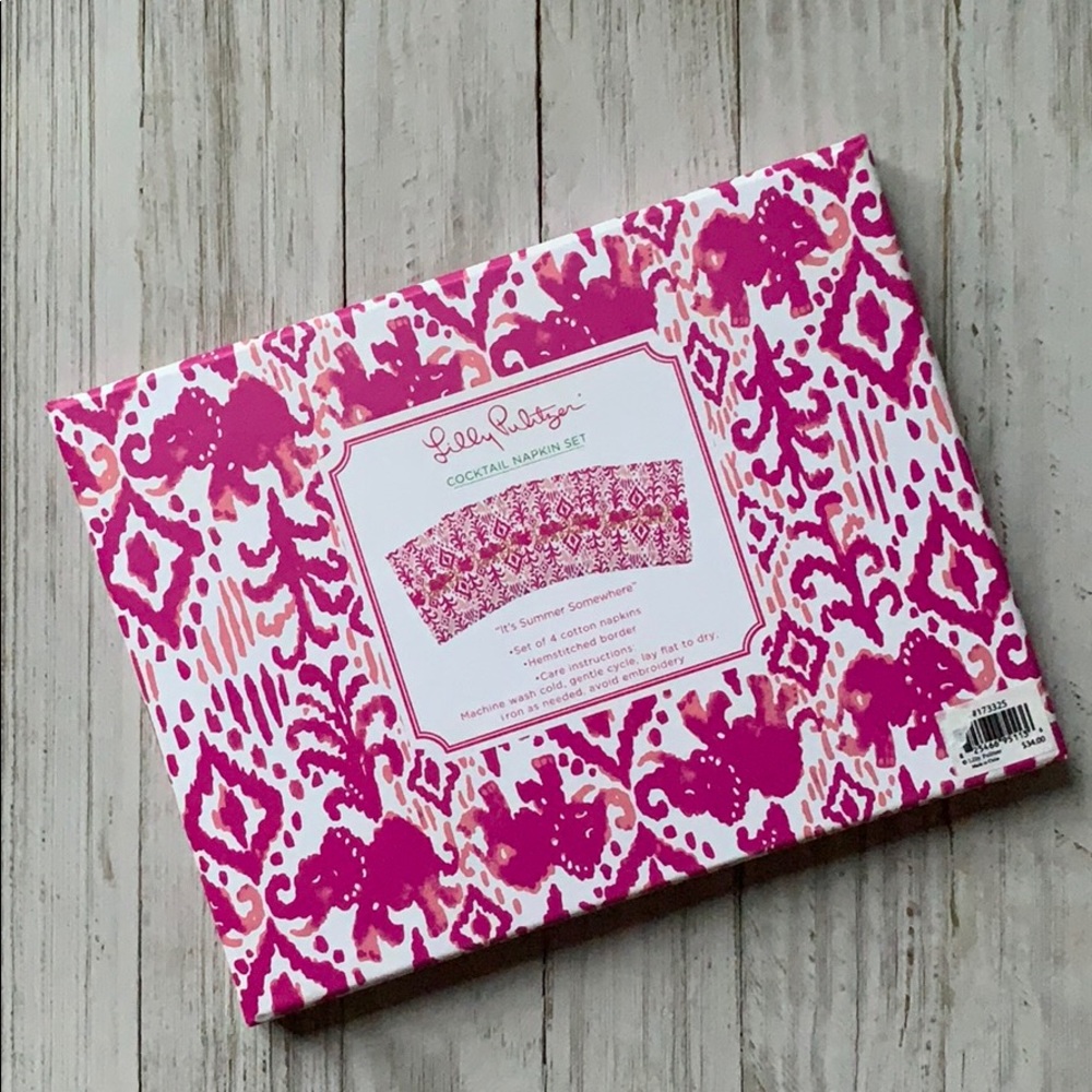 NEW Lilly Pulitzer Embroidered Cocktail Napkins - Picture 2 of 6